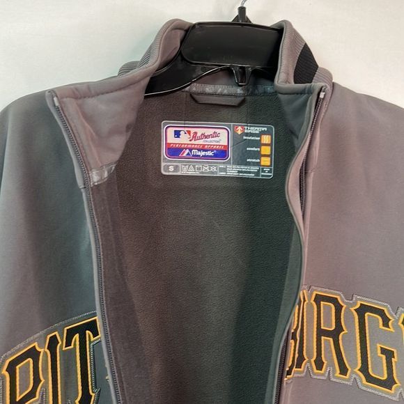 Authentic Majestic Gray Therma Base MLB Pittsburgh Pirates full zip jacket - Picture 8 of 12